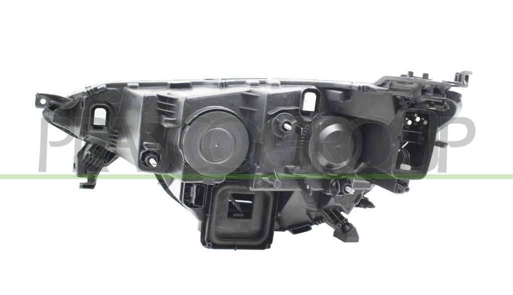 HEADLAMP LEFT H7+H7 ELECTRIC-WITHOUR MOTOR-WITH DAY RUNNING LIGHT-BLACK RIM-LED
