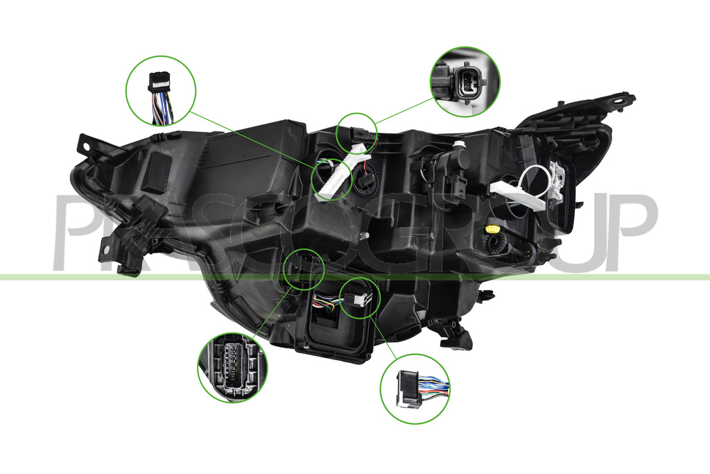 HEADLAMP RIGHT-ELECTRIC-WITH MOTOR-WITH DAY RUNNING LIGHT-LED WITH INDICATOR FUNCTION