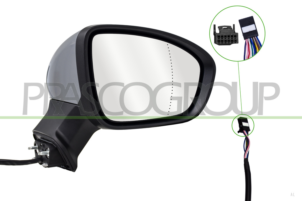RETROVISORE DESTRO-ELETTRICO-CON PRIMER-TERMICO-CHIUDIBILE-CON FANALE-CON SONDA-ASFERICO-11 PINS