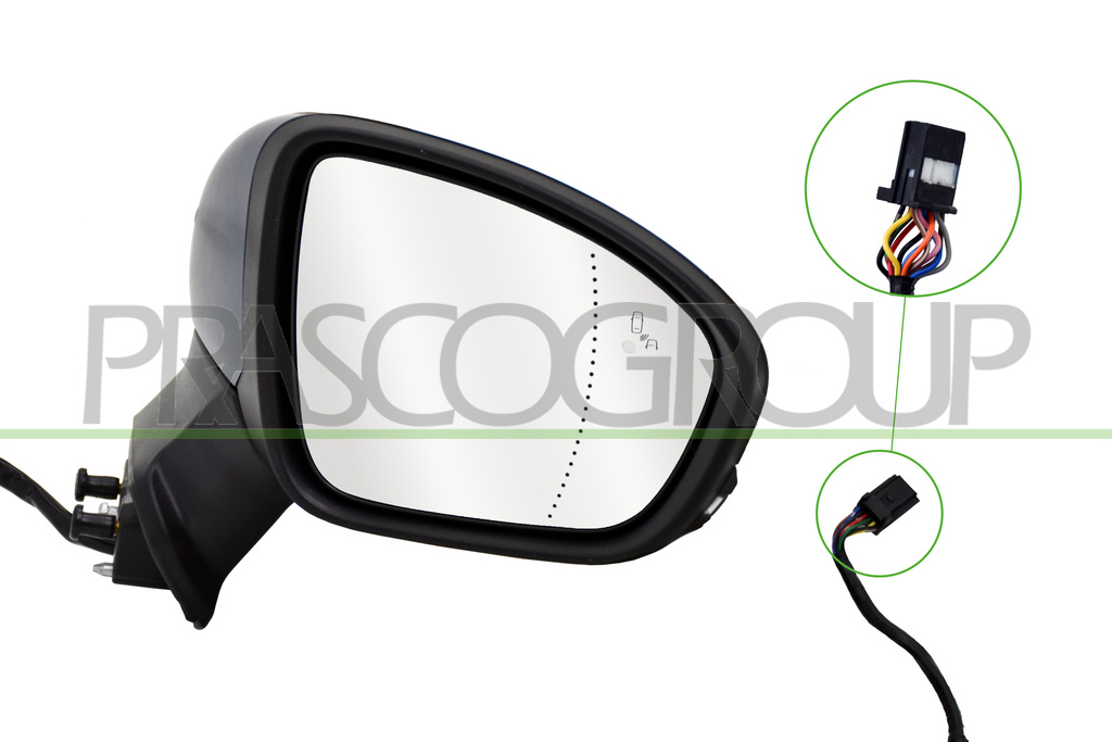 RETROVISORE DESTRO-ELETTRICO-CON PRIMER-TERMICO-CHIUDIBILE-CON FANALE-CON SONDA-CON BLIS-ASFERICO-12 PINS