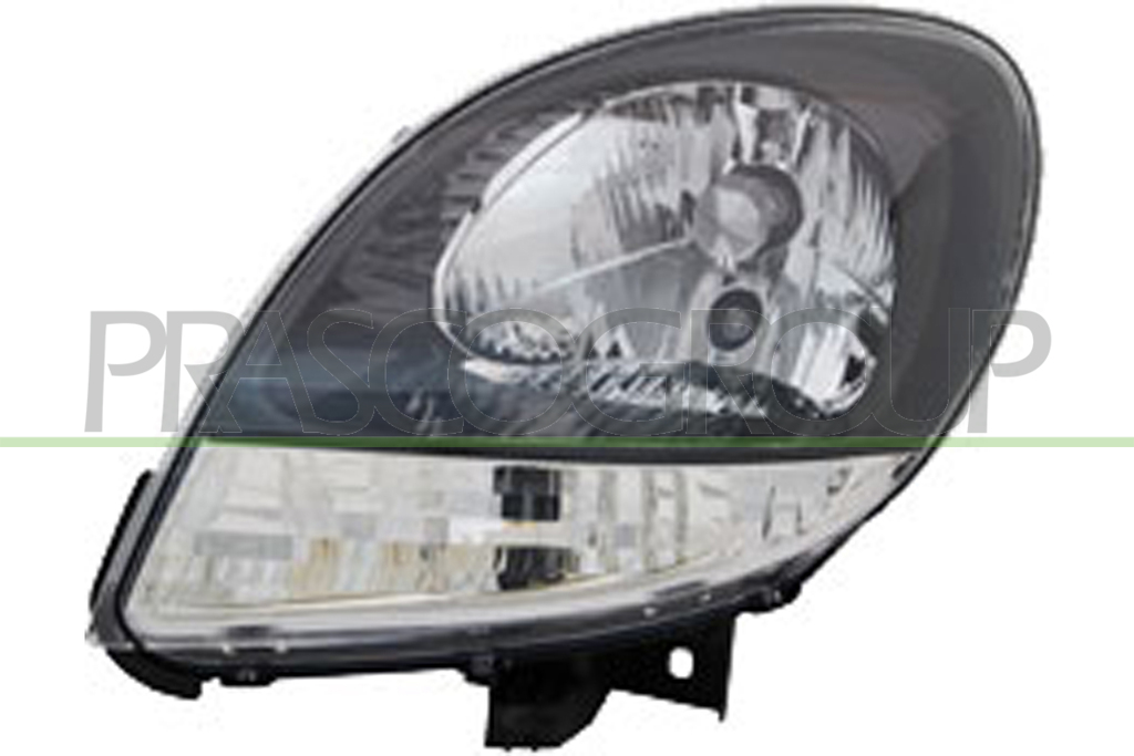 HEADLAMP LEFT H4 ELECTRIC-CLEAR LAMP-WITHOUT MOTOR-BLACK
