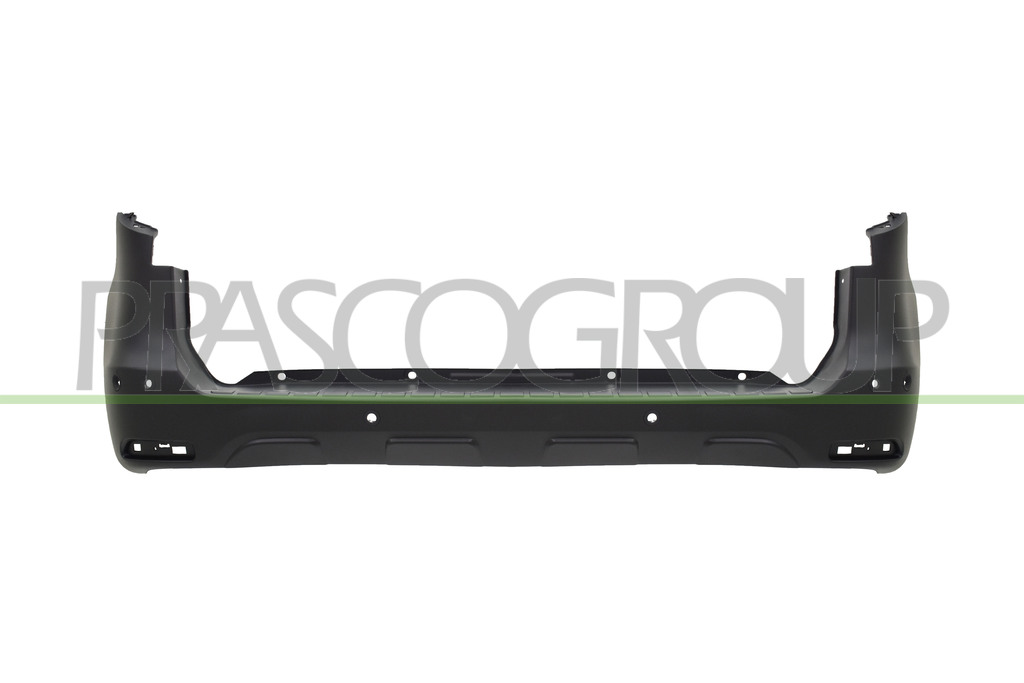 REAR BUMPER-BLACK-TEXTURED FINISH-WITH PDC HOLES-WITH TOW HOOK COVER+SUPPORTS-WITH PARK ASSIST HOLES