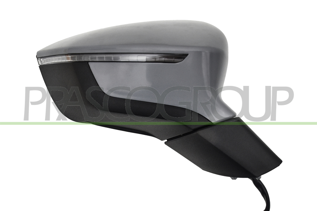 DOOR MIRROR RIGHT-ELECTRIC-PRIMED-HEATED-FOLDABLE-WITH LAMP-WITH BLIS-CONVEX-10 PINS
