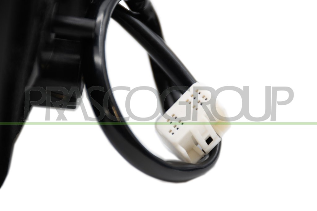 RETROVISEUR GAUCHE-ELECTRIQUE-AVEC APPRET-CHAUFFANT-RABATTABLE-AVEC FEU-AVEC MOULURE NOIR BRILLANTE-CONVEXE-CHROME'-9 BROCHES