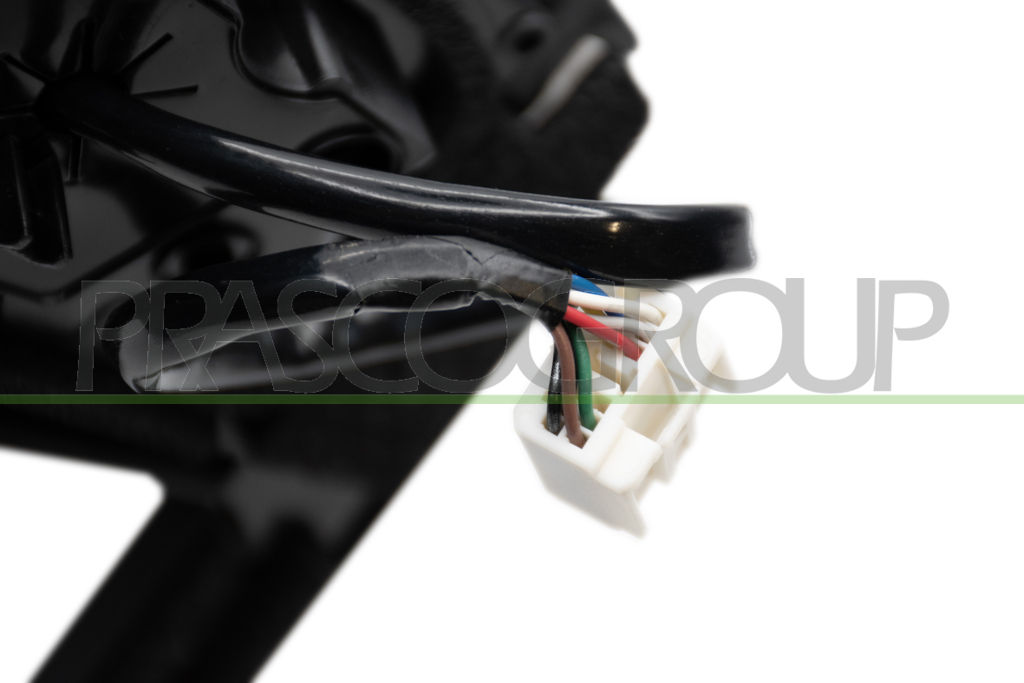 RETROVISEUR GAUCHE-ELECTRIQUE-AVEC APPRET-CHAUFFANT-RABATTABLE-AVEC FEU-AVEC MOULURE NOIR BRILLANTE-CONVEXE-CHROME'-9 BROCHES
