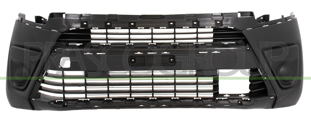 FRONT BUMPER-BLACK-TEXTURED-FINISH-WITH CUTTING MARKS FOR PDC-WITH MOLDING HOLES