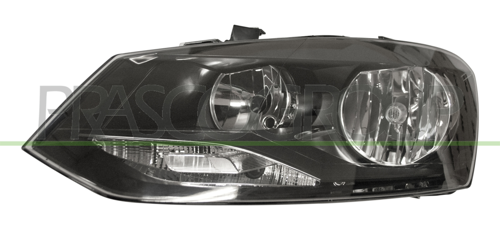 HEADLAMP LEFT H7+H7 ELECTRIC-WITH MOTOR-BLACK