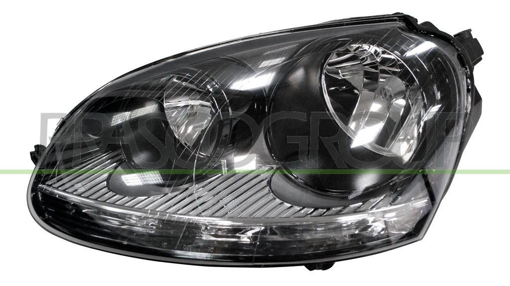 OPTICA IZQUIERDA H7+H7 ELECTRICA-CON MOTOR-NEGRA (MONTAJE HELLA)