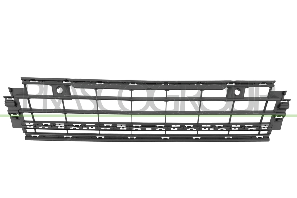 GRILLE CENTRALE DE PARE-CHOCS AVANT-NOIRE AVEC TROUS RADAR+SUPPORTS