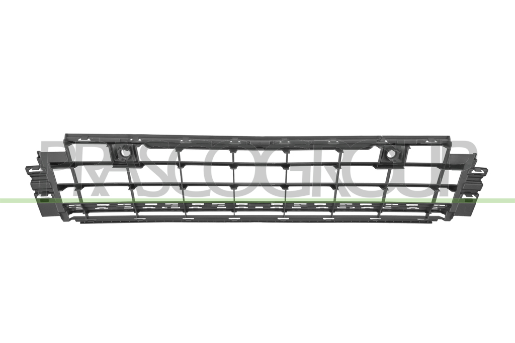 GRILLE CENTRALE DE PARE-CHOCS AVANT-NOIRE AVEC TROUS RADAR+SUPPORTS