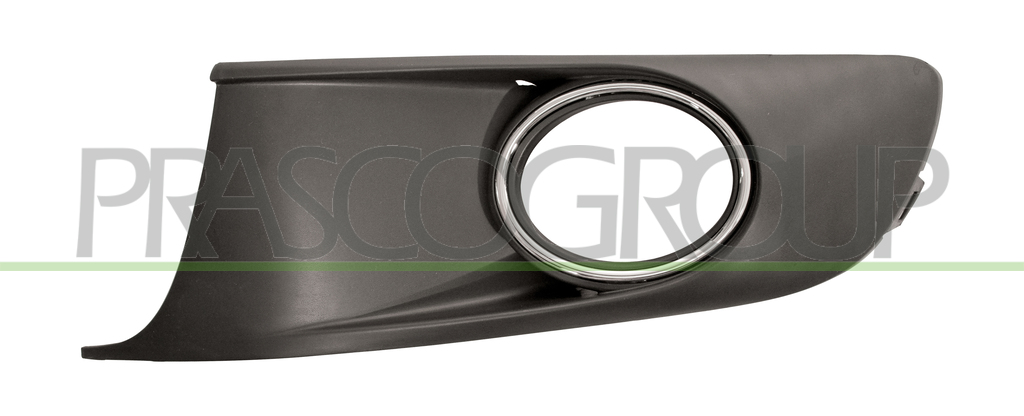 BUMPER GRILLE LEFT-BLACK-WITH FOG LAMP HOLE-WITH CHROME FRAME