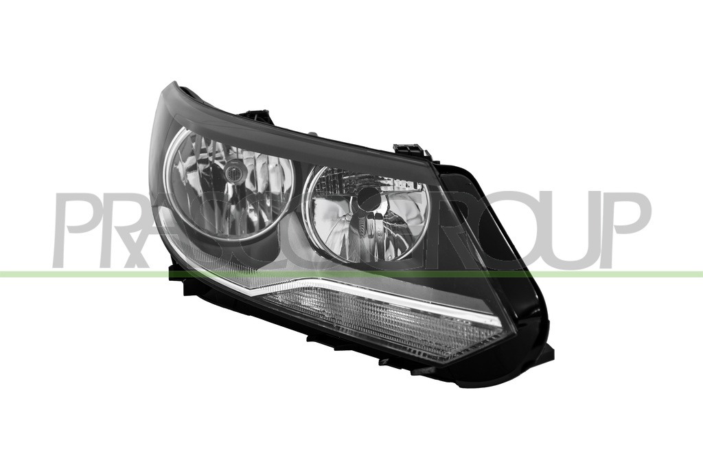 HEADLAMP RIGHT H7+H15 ELECTRIC-WITH MOTOR-WITH DAY RUNNING LIGHT