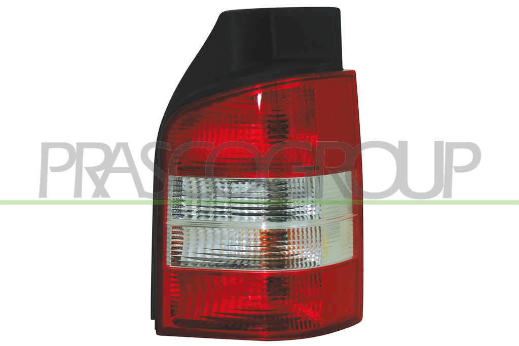TAIL LAMP LEFT RED/CLEAR-WITHOUT BULB HOLDER-2 DOOR BLACK BASE