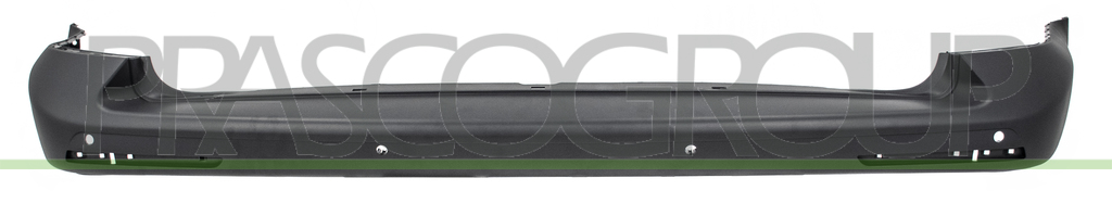 REAR BUMPER-BLACK-TEXTURED FINISH-WITH PDC+SUPPORTS-WITH PARK ASSIST CUTTING MARKS MOD. TRANSPORTER