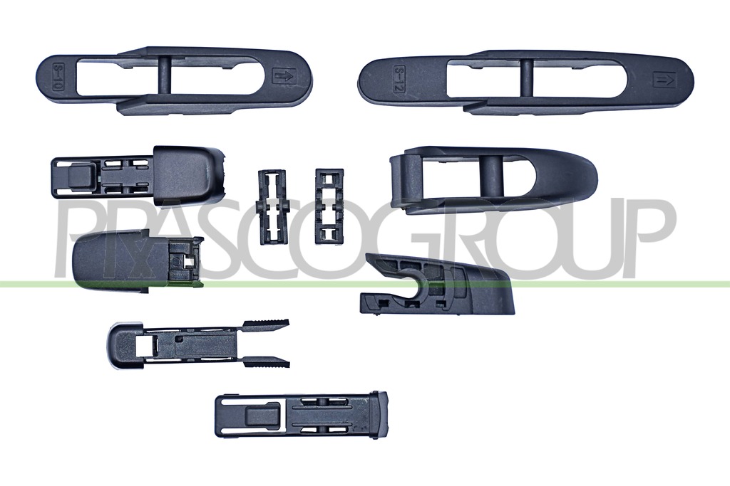 SPAZZOLA TERGICRISTALLO POSTERIORE-FLAT BLADE-10"/250 mm-10 ADATTATORI