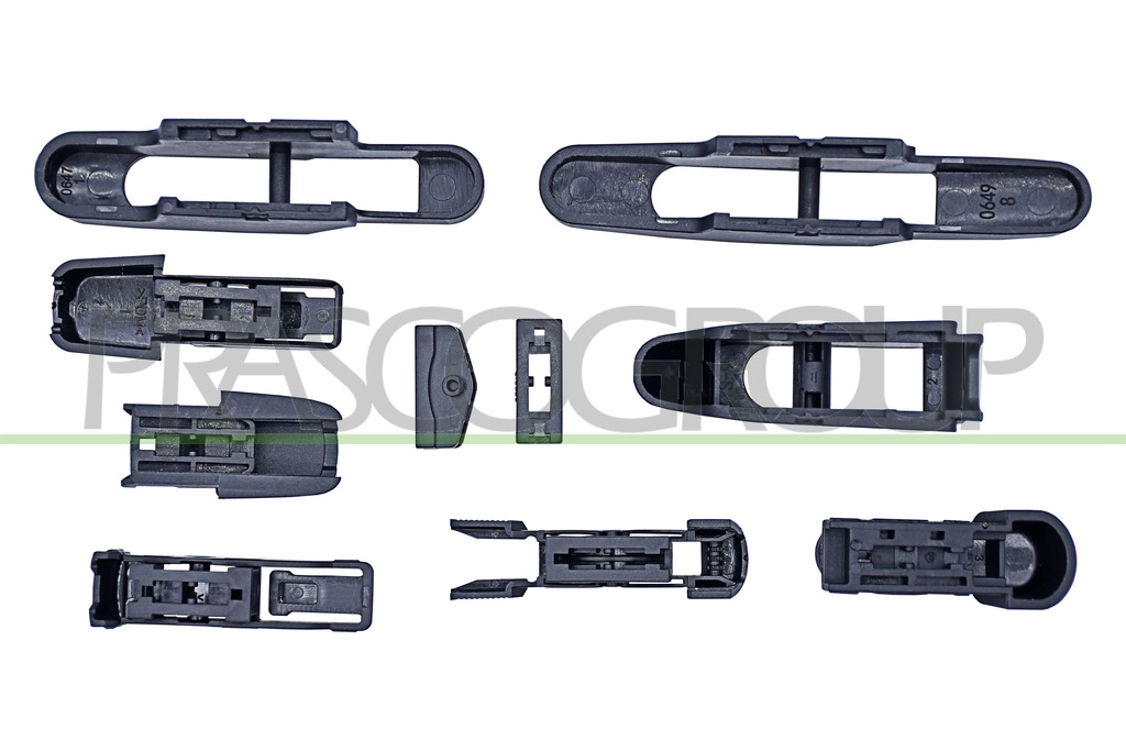 SPAZZOLA TERGICRISTALLO POSTERIORE-FLAT BLADE-10"/250 mm-10 ADATTATORI