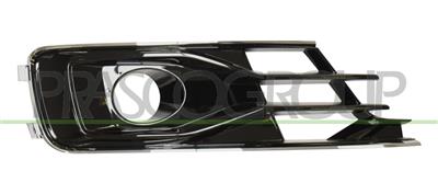 GRILLE DROITE NOIRE BRILLANT DE PARE-CHOCS-AVEC SIEGE ANTIBROUILLARD-AVEC CADRE CHROME'