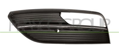 BUMPER GRILLE LEFT-BLACK-WITH FOG LAMP HOLES-WITH CHROME MOLDINGS