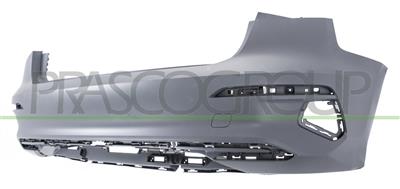 REAR BUMPER-PRIMED-WITH TOW HOOK COVER-WITH CUTTING MARKS FOR PDC AND PARK ASSIST