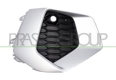 BUMPER GRILLE RIGHT-BLACK-WITH SILVER FRAME