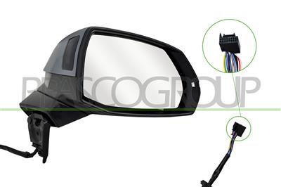 RETROVISORE DESTRO-ELETTRICO-CON PRIMER-TERMICO-CHIUDIBILE-CON FANALE-CON MEMORIA-CON BLIS-CONVESSO-15 PINS