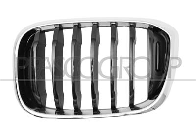 GRILLE CALANDRE GAUCHE NOIRE AVEC CADRE CHROME'