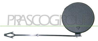 FRONT BUMPER TOW HOOK COVER RIGHT-BLACK-TEXTURED FINISH