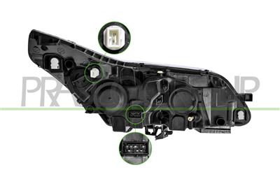 HEADLAMP LEFT H1+H7-ELECTRIC-WITH MOTOR