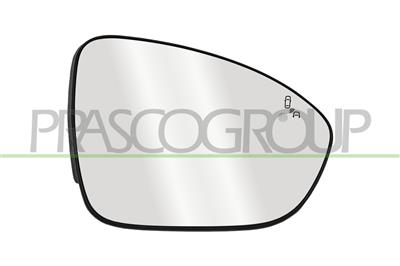 MIRROR GLASS BASE RIGHT-HEATED-WITH BLIS-CONVEX-2 PINS