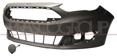 FRONT BUMPER-PRIMED-WITH TOW HOOK COVER-WITH CUTTING MARKS FOR PDC, PARK ASSIST AND HEADLAMP WASHERS