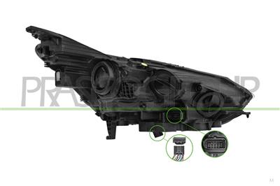 HEADLAMP LEFT H7+H1-ELECTRIC-WITH MOTOR-WITHOUT CONTROL UNIT-WITH LED DAY RUNNING LIGHT-VALEO TYPE