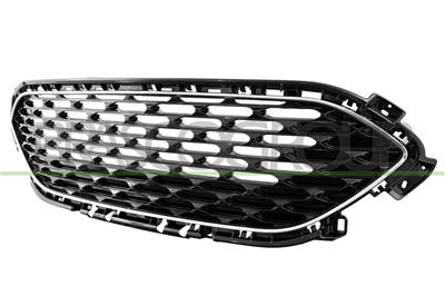 RADIATOR GRILLE-GLOSSY BLACK-WITH CHROME FRAME