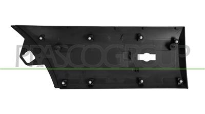 MODANATURA LATERALE PARAFANGO POSTERIORE SINISTRO-INFERIORE-PARTE ANTERIORE-NERA-GOFFRATA-CON CLIPS-CON FORO LUCE INGOMBRO MOD. PASSO EXTRA LUNGO-RUOTA SINGOLA
