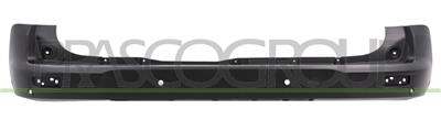 REAR BUMPER-CENTRE-BLACK-TEXTURED FINISH-WITH PDC HOLES+SENSOR HOLDERS-WITH TOW HOOK COVER