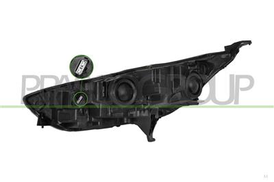 OPTICA DERECHA H7+H15-ELECTRICA-CON MOTOR-NEGRA-MONTAJE VALEO