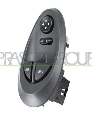 PANNEAU A BOUTON-POUSSOIR NOIR-2 INTERRUPTEURS-LEVE VITRE-PORTE AVANT GAUCHE-AVEC FONCTION DE REGLAGE RETROVISEURS-20 BROCHES
