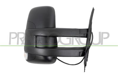 DOOR MIRROR RIGHT-ELECTRIC-BLACK-HEATED-WITH LAMP-WITH LONG ARM