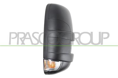 DOOR MIRROR RIGHT-ELECTRIC-BLACK-HEATED-WITH LAMP-WITH LONG ARM