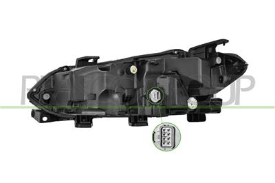 PROIETTORE DESTRO H4-MANUALE/ELETTRICO-SENZA MOTORE-NERO