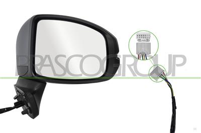 RETROVISORE DESTRO-ELETTRICO-CON PRIMER-CON FANALE-CONVESSO