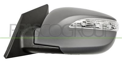 SPIEGEL LINKS-ELEKTRISCH-HEIZBAR-GRUNDIERT-MIT BLINKER-ABKLAPPBAR-KONVEX-8 PINS