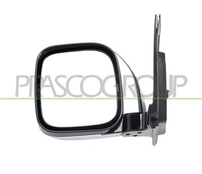 ESPEJO IZQUIERDO-MANUAL-NEGRO-CONVEXO/CROMADO-CON CARCASA CROMADA