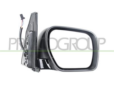ESPEJO DERECHO ELECTRICO-NEGRO-CON PILOTO-CONVEXO/CROMADO-CON CARCASA CROMADA-5 PINES