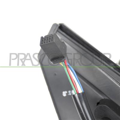 ESPEJO DERECHO ELECTRICO-NEGRO-CON PILOTO-CONVEXO/CROMADO-CON CARCASA CROMADA-5 PINES