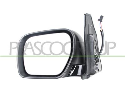 RETROVISORE SINISTRO-ELETTRICO-NERO-CON FANALE-CONVESSO-CON CALOTTA CROMATA-5 PINS