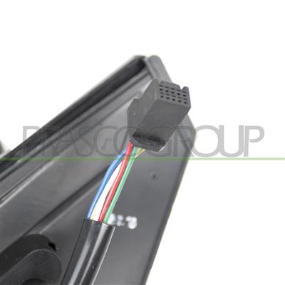 RETROVISORE SINISTRO-ELETTRICO-NERO-CON FANALE-CONVESSO-CON CALOTTA CROMATA-5 PINS