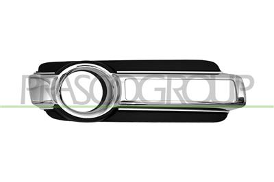 FRONT BUMPER GRILLE RIGHT-BLACK-WITH FOG LAMP HOLES-WITH CHROME MOLDING-WITH DAY RUNNING LIGHT HOLE