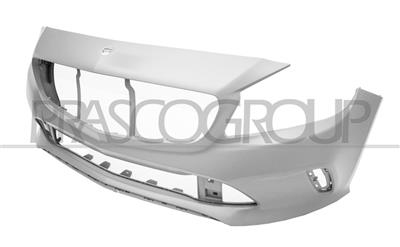 FRONT BUMPER-PRIMED-WITH MOLDING HOLES-WITH TOW HOOK-WITH CUTTING MARKS FOR PDC AND PARK ASSIST