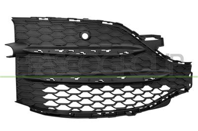 BUMPER GRILLE LEFT-BLACK-WITH CHROME PROFILE HOLES