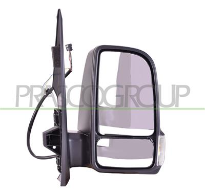 DOOR MIRROR RIGHT-ELECTRIC-HEATED-BLACK-ASPHERICAL-CHROME-5 PINS